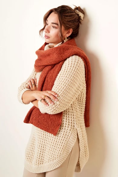 Bufanda de punto liso - beige h5 Imagen4